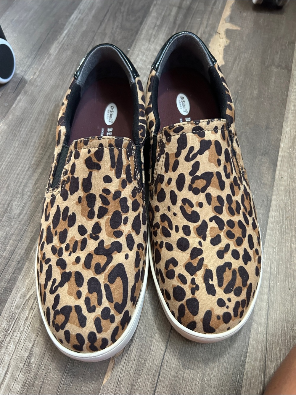Dr. Scholl's Leopard Print Slip-On Sneakers - Tan & Black